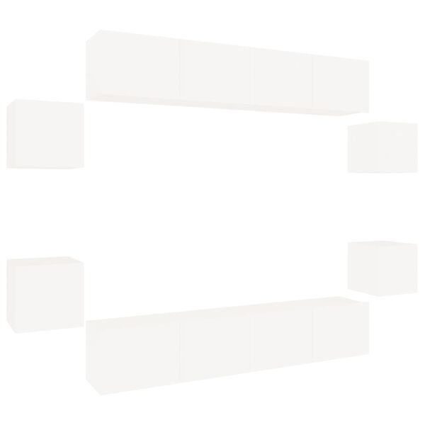 vidaXL 8-częściowy zestaw szafek telewizyjnych, biały