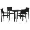 vidaXL Zestaw do jadalni w ogrodzie 5 pcs Czarny