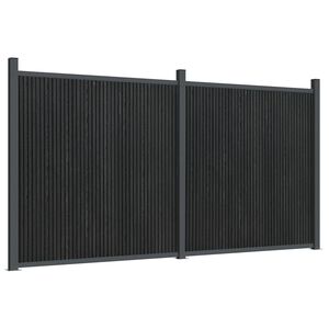 vidaXL Panel ogrodzeniowy, szary, 353x186 cm, WPC