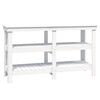 vidaXL Stolik roboczy, biały, 142,5x50x80 cm, lite drewno sosnowe