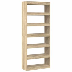 vidaXL Szafka na książki 6 poziomy 80 x 30 x 198 cm Dąb Sonoma