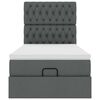 vidaXL Rama ł&oacute;żka otomana z materacem, ciemnoszara, 90x190 cm, tkanina