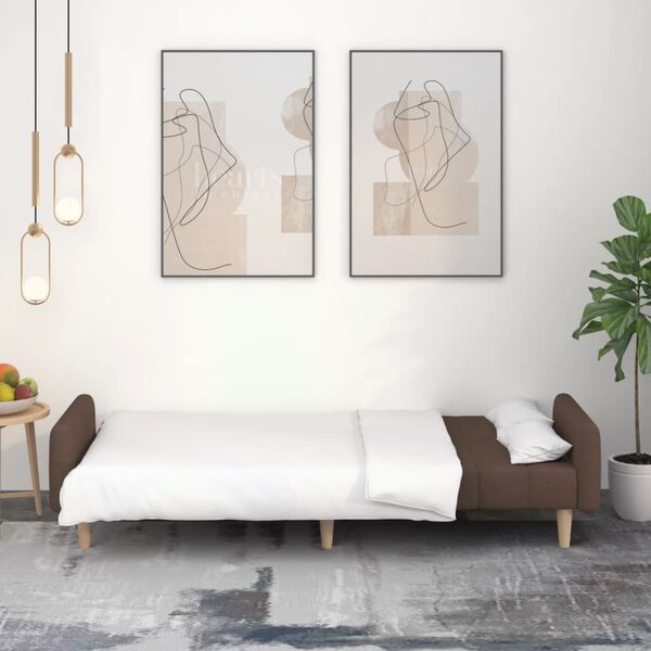 vidaXL 2-osobowa kanapa, kolor taupe, tapicerowana tkaniną