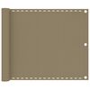 vidaXL Parawan balkonowy, kolor taupe, 75x300 cm, HDPE
