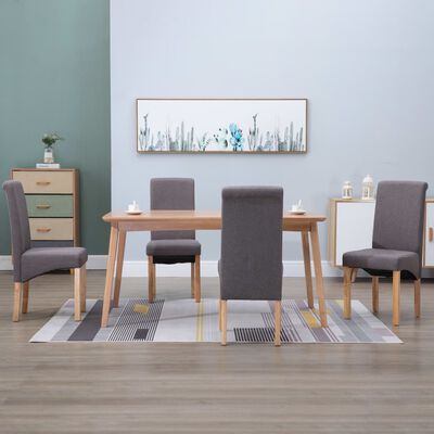vidaXL Krzesła do jadalni, 4 szt., taupe, tapicerowane tkaniną