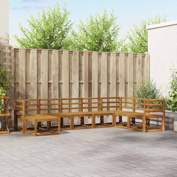 vidaXL Zestaw sof na zewnątrz z poduszką 8 pcs Naturalny i Antracytowy