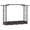 vidaXL Podniesione ł&oacute;żko z kratką i dachem brązowy 207 x 40 x 123 cm