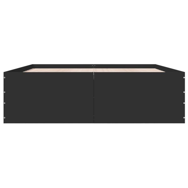 vidaXL Rama ł&oacute;żka, czarna, 150x200 cm, materiał drewnopochodny