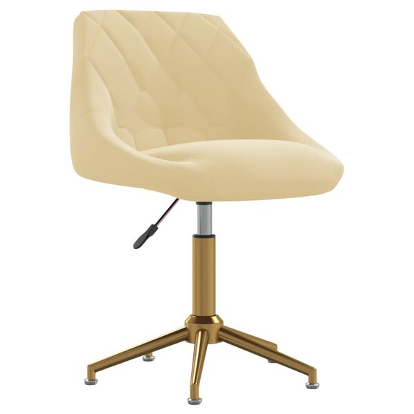 vidaXL Obrotowe krzesła stołowe, 4 szt., kremowe, obite aksamitem