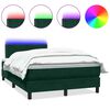 vidaXL Ł&oacute;żko kontynentalne z materacem i LED, ciemnozielone, 120x210 cm