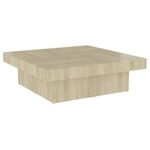 vidaXL Stolik kawowy, dąb sonoma, 90x90x28 cm, materiał drewnopochodny