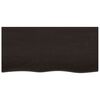 vidaXL Blat stołu, ciemnobrązowy, 100x50x(2-6) cm, lite drewno dębowe