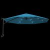 vidaXL Ścienny parasol ogrodowy z LED, niebieski, 290 cm