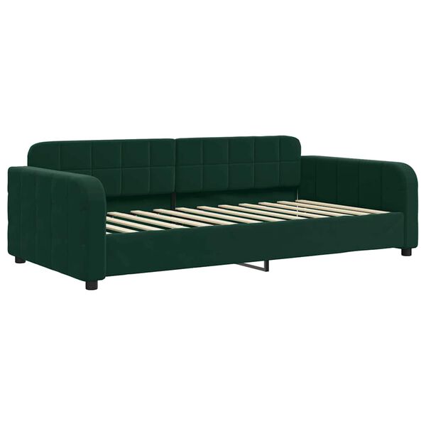 vidaXL Sofa z funkcją spania, ciemnozielona, 90x200 cm, aksamitna