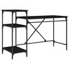 vidaXL Biurko Czarny Dąb 135 x 50 x 90 cm Materiał drewnopochodny