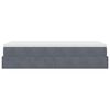 vidaXL Rama ł&oacute;żka otomana z materacem, szara, 90x200 cm, aksamit