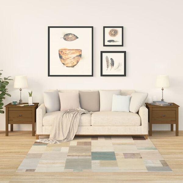 vidaXL Stoliki boczne, 2 szt., miodowy brąz 50x50x49 cm drewno sosnowe