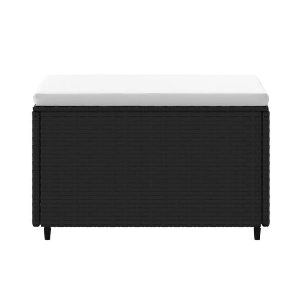 vidaXL Podn&oacute;żki ogrodowe z poduszkami, 2 szt., czarne, polirattan