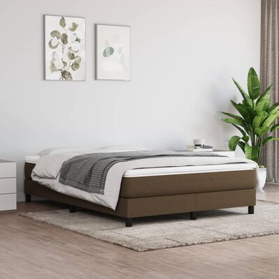 vidaXL Rama łóżka, ciemnobrązowa, 140 x 200 cm, obita tkaniną