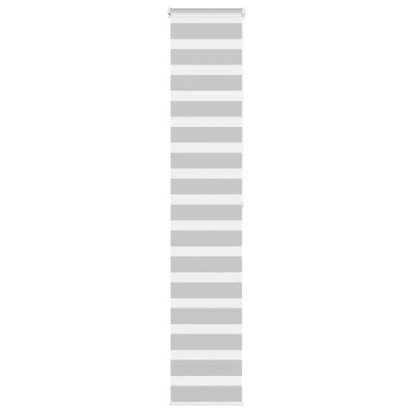 vidaXL Roleta zebra, jasnoszara, szerokość tkaniny 45,9 cm, poliester