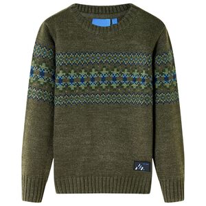 vidaXL Sweter dziecięcy z dzianiny, khaki, 92
