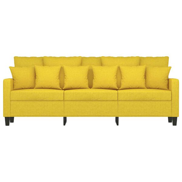vidaXL Sofa 3-osobowa, jasnoż&oacute;łta, 180 cm, tapicerowana tkaniną