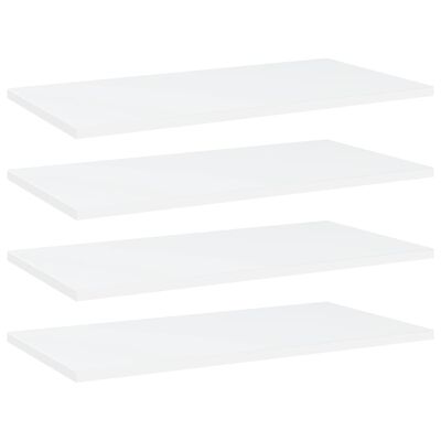 vidaXL Półki na książki, 4 szt., białe, 60x30x1,5 cm, płyta wiórowa