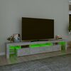 vidaXL Szafka pod TV z oświetleniem LED, szarość betonu, 230x36,5x40cm