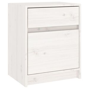 vidaXL Szafka nocna, biała, 40x31x50 cm, lite drewno sosnowe