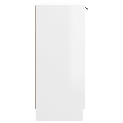 vidaXL Komoda, biała, połysk, 90,5x30x70 cm, materiał drewnopochodny