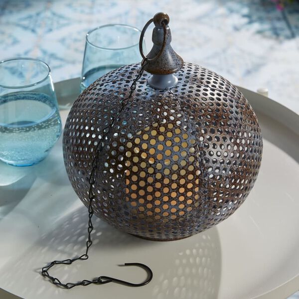 Luxform Orientalna lampa ogrodowa LED Damascus, postarzany niebieski