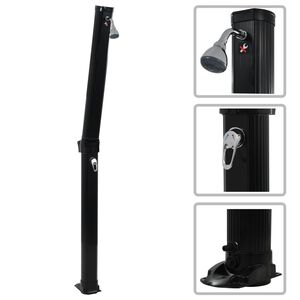 vidaXL Składany prysznic solarny, czarny, 214 cm, 23 L