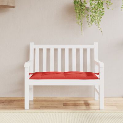 vidaXL Poduszka na ławkę ogrodową, czerwona, 110x50x7 cm, tkanina