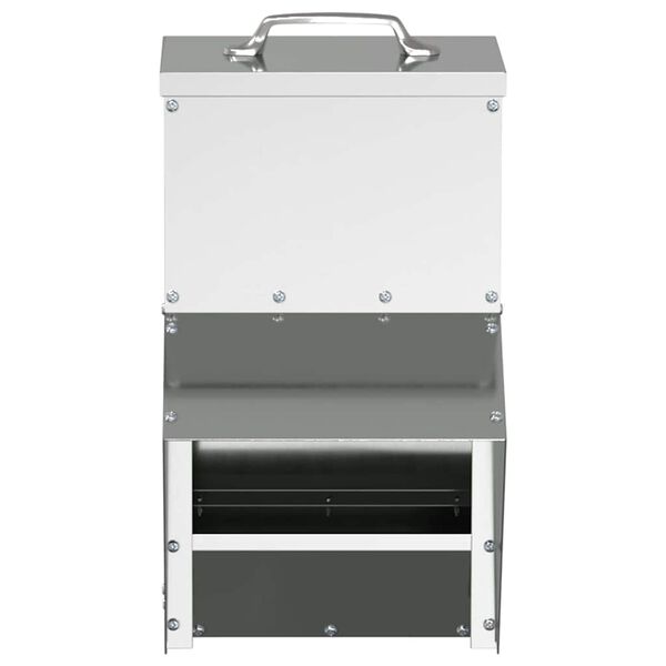 vidaXL Karmnik dla kur Srebrny 20 x 25 x 35 cm Stal Galwanizowana