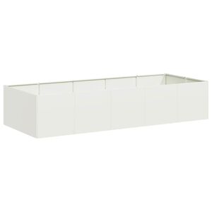 vidaXL Doniczka Biała 200x80x40 cm Stal