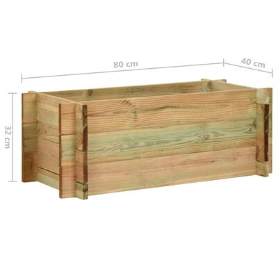 vidaXL Skrzynia ogrodowa, impregnowane drewno sosnowe, 80 cm