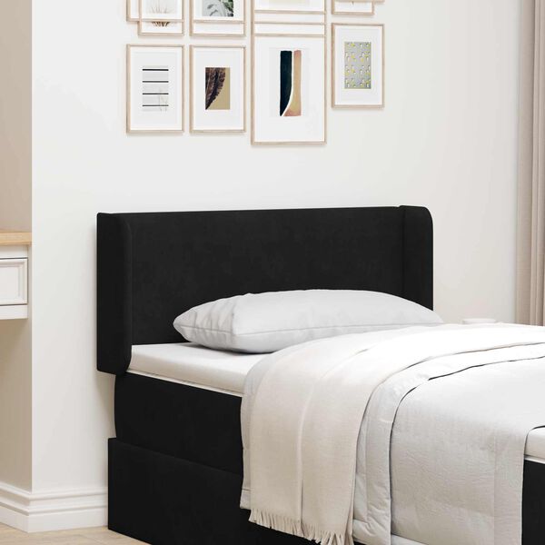 vidaXL Ucho Głowy Czarny 40,5 x 40,5 x 4 cm Aksamit