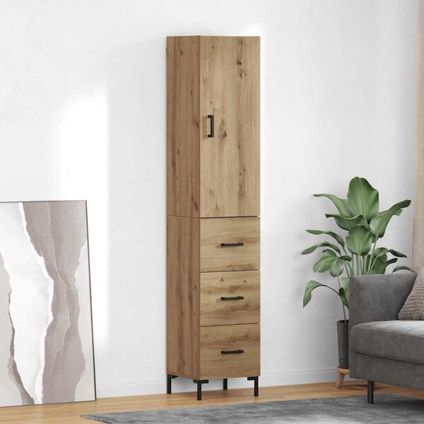 vidaXL Highboard z szufladą Dąb rzemieślniczy 69,5 x 34 x 180 cm