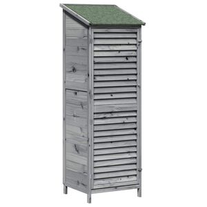 vidaXL Shed ogrodowy z dachem Szary 59 x 56 x 176 cm Drewno Świerkowe