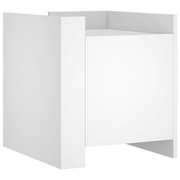 vidaXL Szafka nocna, biała, 45x50x50 cm, materiał drewnopochodny