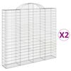vidaXL Kosze gabionowe, 2 szt, 200x30x180/200 cm, galwanizowane żelazo
