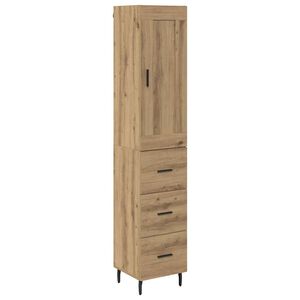 vidaXL Highboard z szufladą Dąb rzemieślniczy 34,5 x 34 x 180 cm
