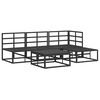 vidaXL Zestaw Sof na Ogr&oacute;d z poduszką 5 pcs Czarny Aluminium