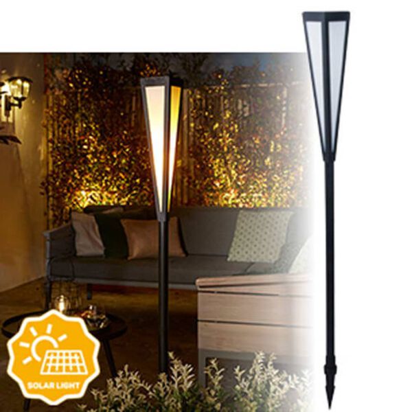 Luxform Ogrodowa lampka solarna LED Wehmouth, pochodnia, czarno-biała