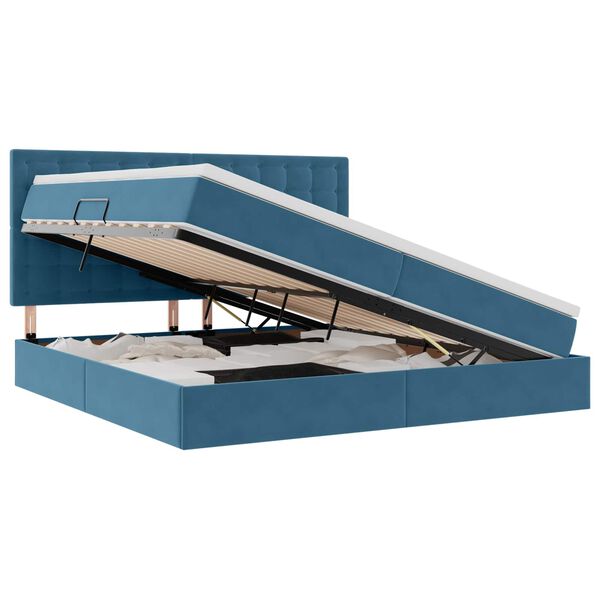 vidaXL Ł&oacute;żko z miejscem na przechowywanie i materacem 200 x 200 cm