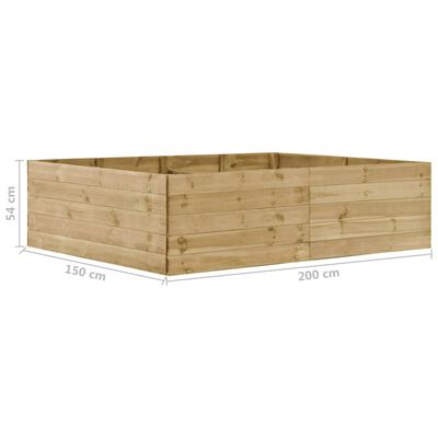 vidaXL Podwyższona donica, 200x150x54 cm, impregnowane drewno sosnowe