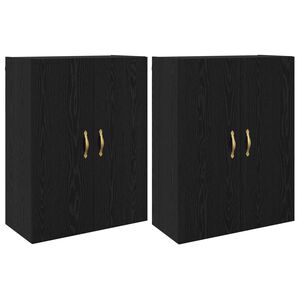 vidaXL Szafka ścienna 2 pcs Czarny Dąb 69,5 x 34 x 90 cm