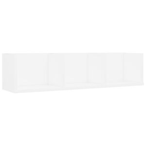vidaXL P&oacute;łka na płyty CD, biała, 75x18x18 cm, materiał drewnopochodny