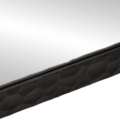 vidaXL Lustro łazienkowe, czarne, 50x70x2,5 cm, drewno mango i szkło