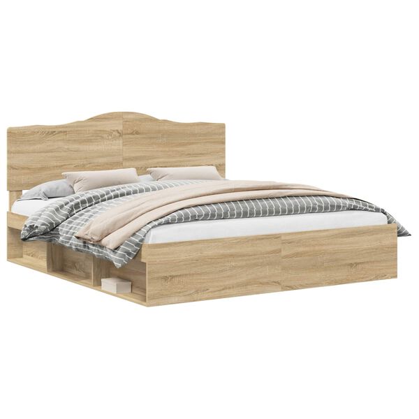 vidaXL Ramka ł&oacute;żka Sonoma 200 x 200 cm Lite drewno sosnowe